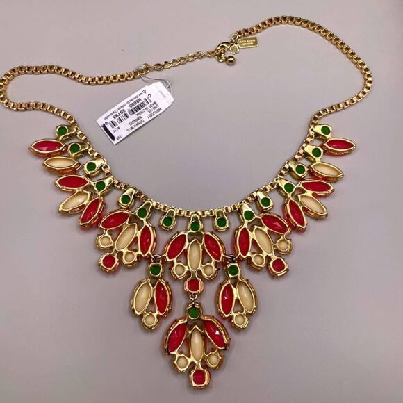 NWT Kate Spade Marquee Gold Plated Statement Necklace - Picture 6 of 7